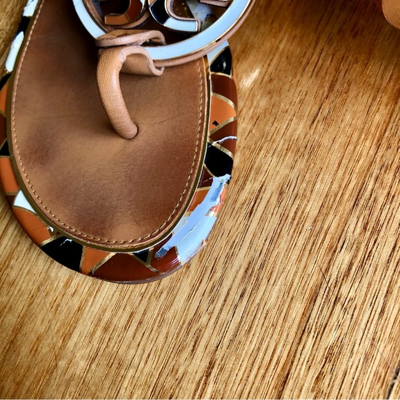 Tory Burch tricolour logo flip flops - Picture 7 of 8